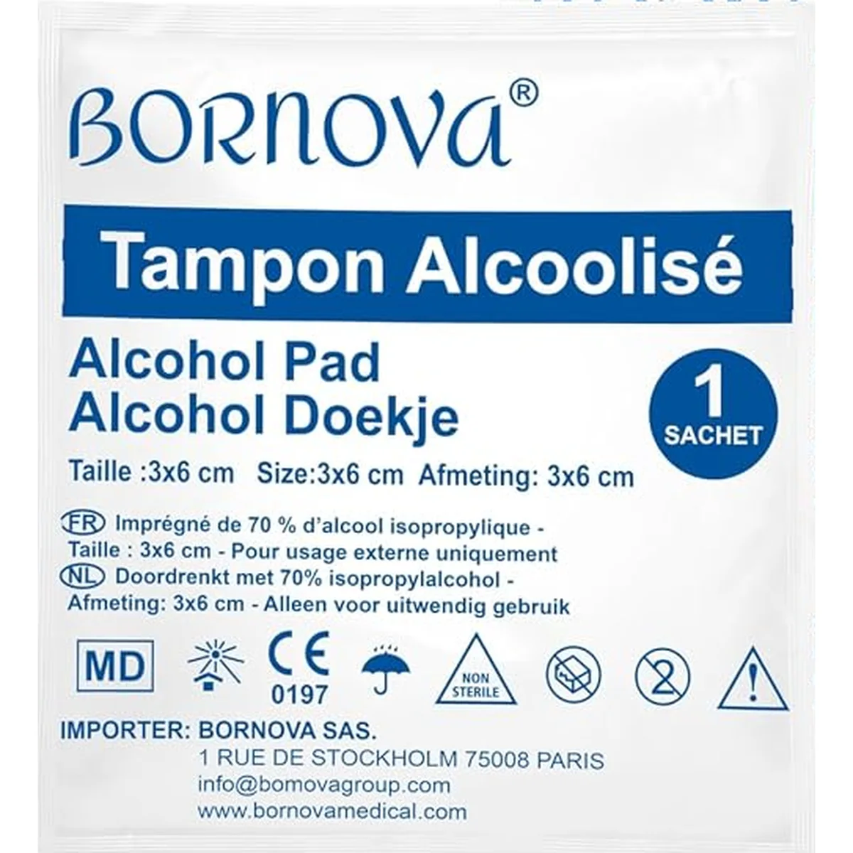Alcohol Prep Pads 70% Isopropyl — 20 pcs